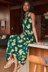 Delliah Floral Split Neck Tiered Maxi Dress